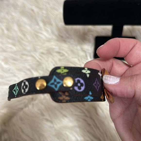 Louis Vuitton Murikami RARE black leather window bracelet - Picture 7 of 12